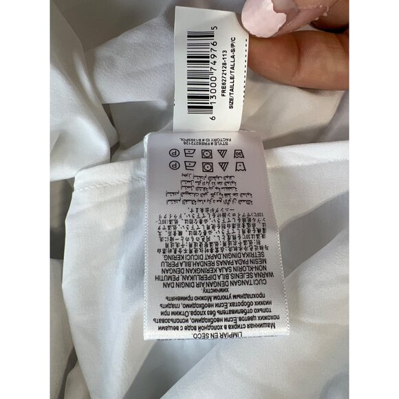 BCBGMAXAZRIA Button Front Striped Midi Dress Womens Small White Black Formal NEW - Picture 14 of 15